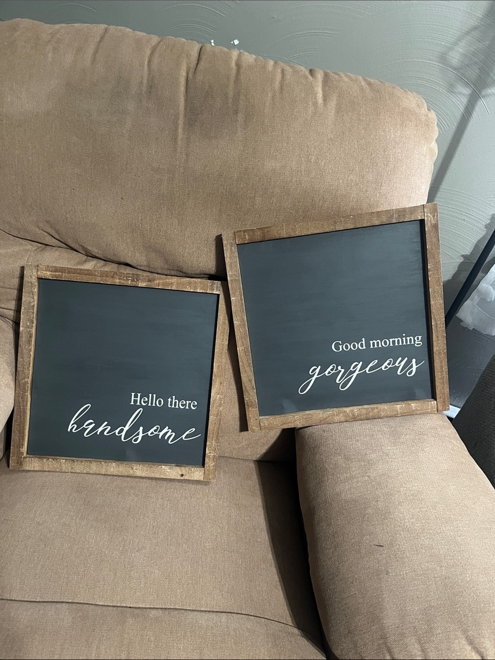 Wooden wall decor sign bedroom, him and her